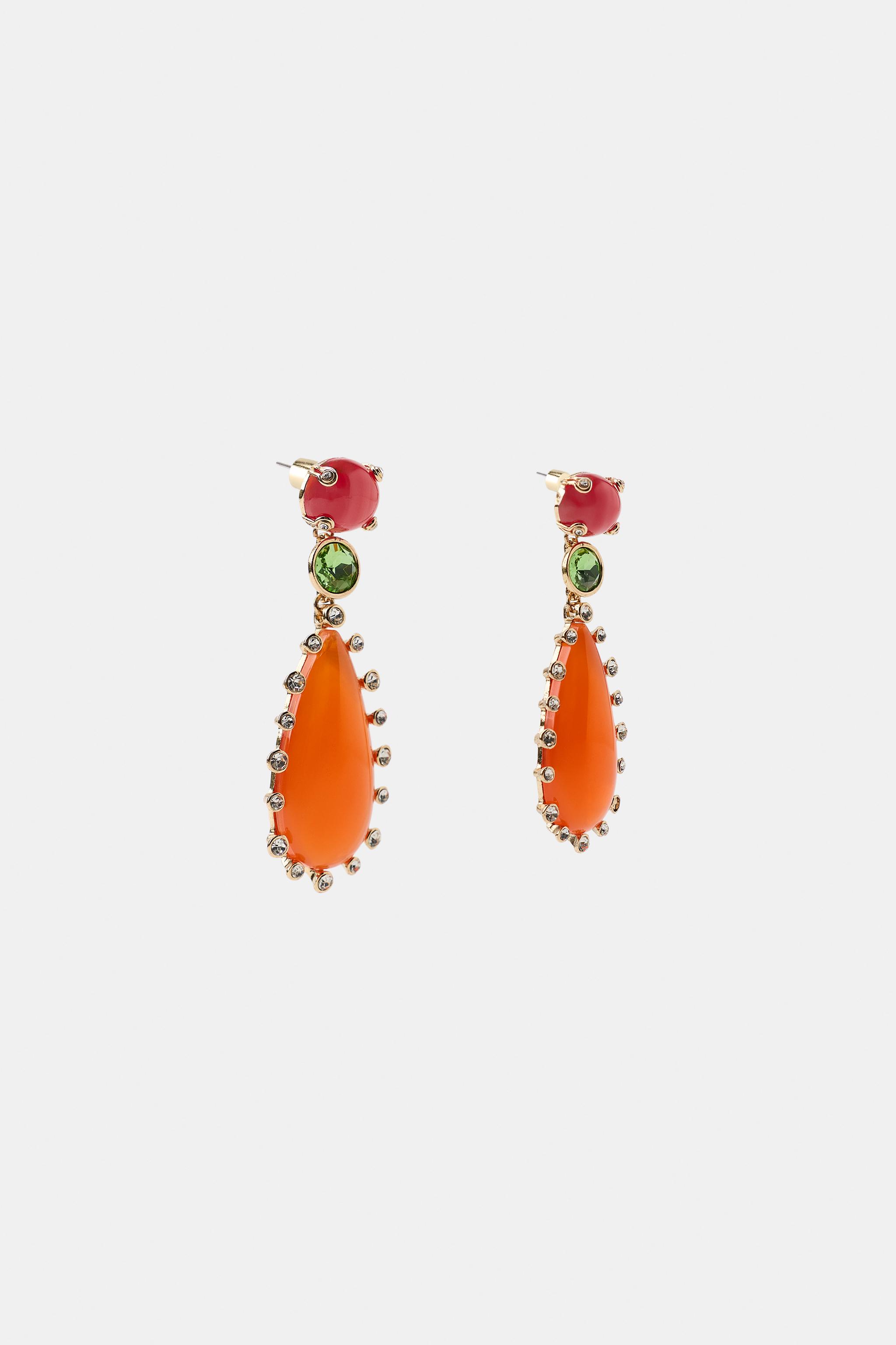 RHINESTONE TEARDROP EARRINGS